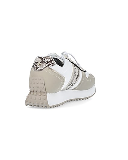 360 degree animation of product Beige snake print trainers frame-11