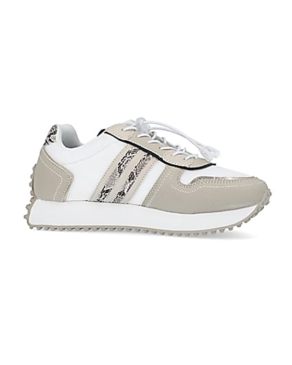 360 degree animation of product Beige snake print trainers frame-16