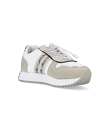 360 degree animation of product Beige snake print trainers frame-18