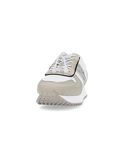 360 degree animation of product Beige snake print trainers frame-22