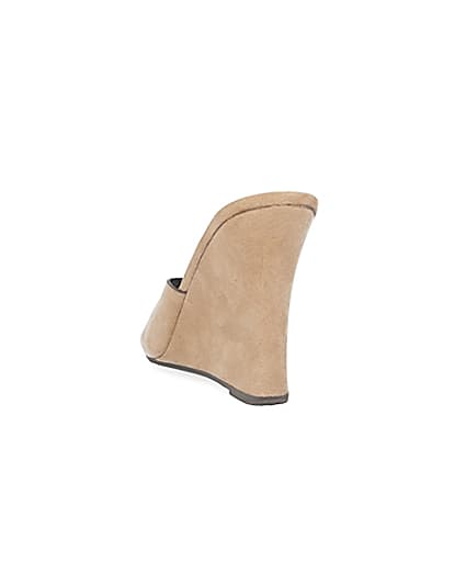 360 degree animation of product Beige square open toe wedges frame-8