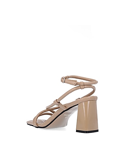 360 degree animation of product Beige square toe strappy sandals frame-6