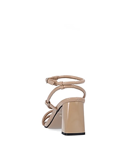 360 degree animation of product Beige square toe strappy sandals frame-8