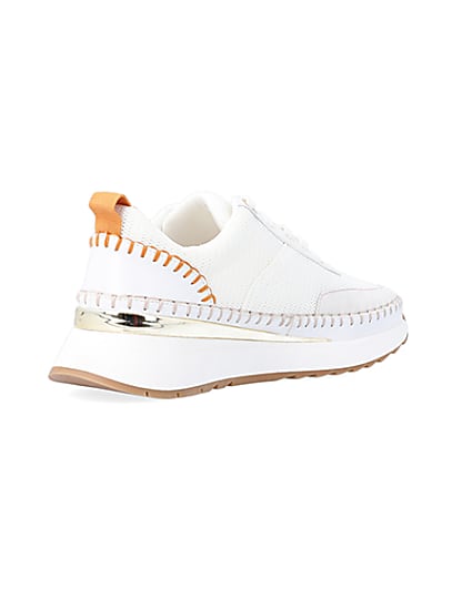 360 degree animation of product Beige stitch detail trainers frame-12