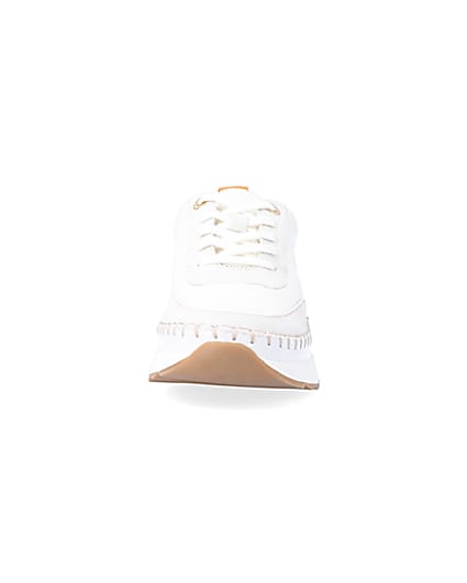 360 degree animation of product Beige stitch detail trainers frame-21