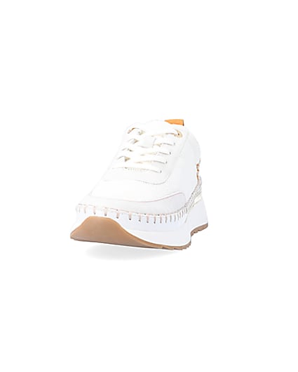 360 degree animation of product Beige stitch detail trainers frame-22