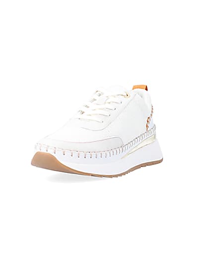 360 degree animation of product Beige stitch detail trainers frame-23