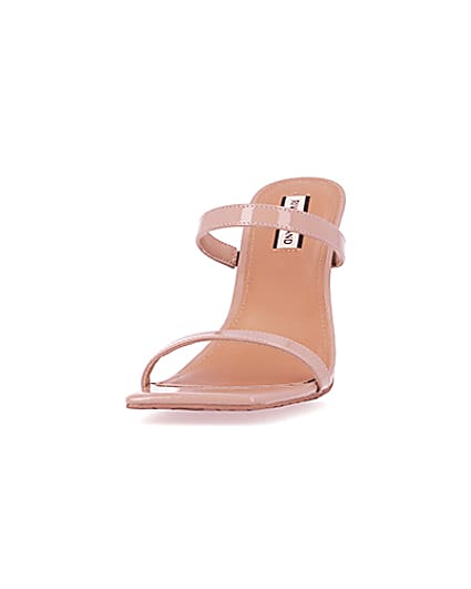 360 degree animation of product Beige strappy heeled mules frame-22