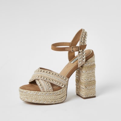 studded platform espadrille sandals