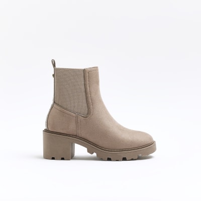 Beige ankle boots river island hot sale