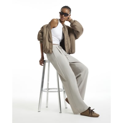 Tailored Drawstring Wide Leg Trousers