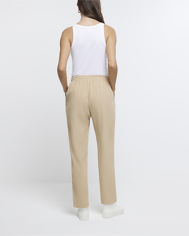 Beige tailored joggers