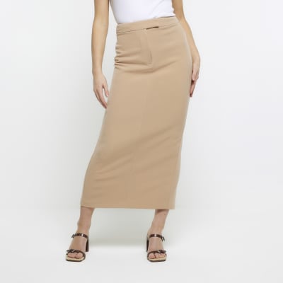 Beige Tailored Maxi Skirt | River Island