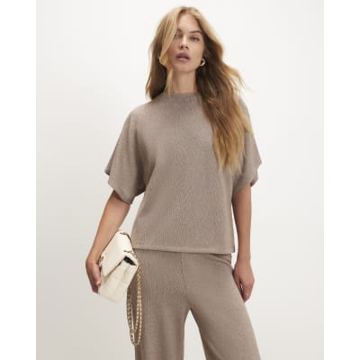 Textured Boxy T Shirt
