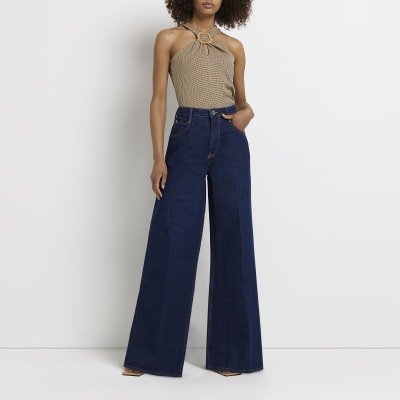 Beige textured halter neck top