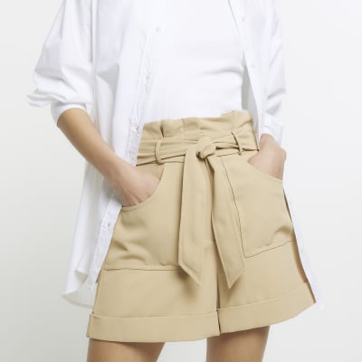 High waisted hotsell shorts with tie