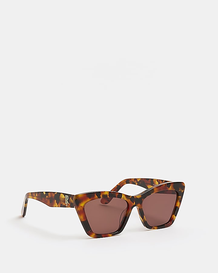 Beige tortoise shell cat eye sunglasses