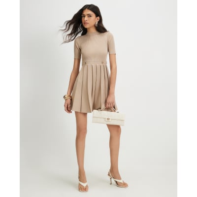 Trim Detail Flippy Knitted Dress