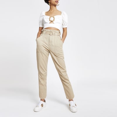 beige utility trousers