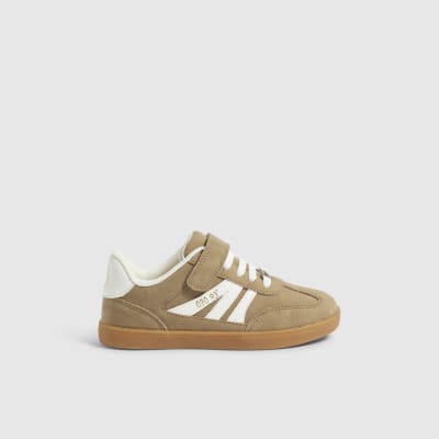 Beige Velcro Strapped Trainers
