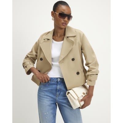 Waisted Cropped Trench Coat