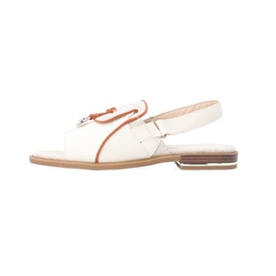 360 degree animation of product Beige wide fit sling back shoes frame-3