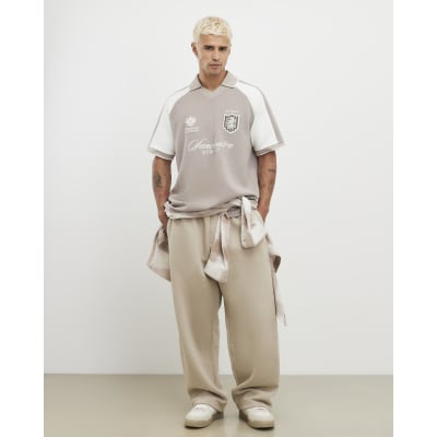 Beige Wide Leg Joggers