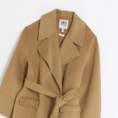 Petite camel coat river hot sale island