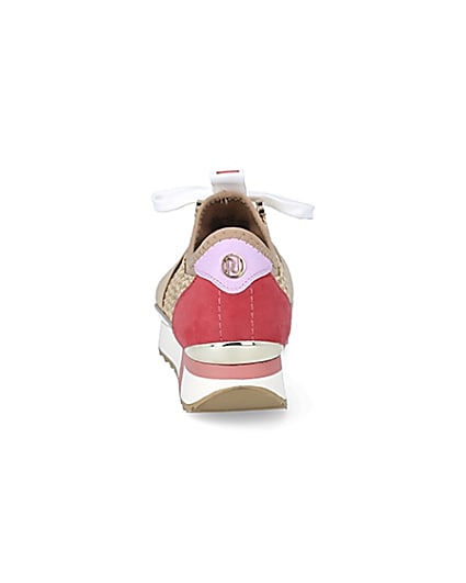 360 degree animation of product Beige woven elasticated runner trainers frame-9