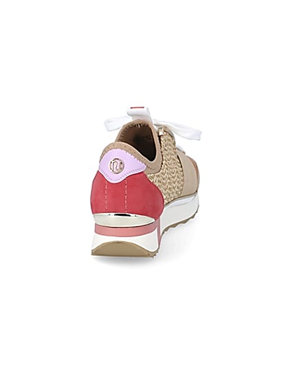 360 degree animation of product Beige woven elasticated runner trainers frame-10