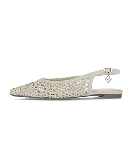 360 degree animation of product Beige woven pumps frame-2