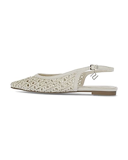 360 degree animation of product Beige woven pumps frame-4