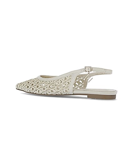 360 degree animation of product Beige woven pumps frame-5