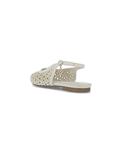 360 degree animation of product Beige woven pumps frame-7