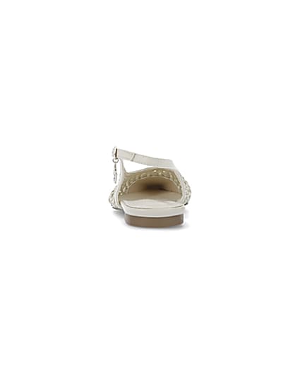 360 degree animation of product Beige woven pumps frame-9