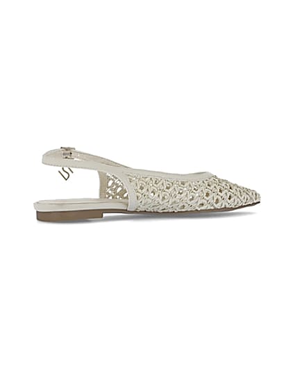 360 degree animation of product Beige woven pumps frame-13