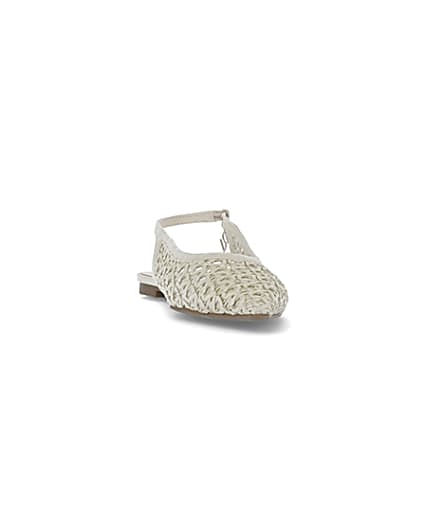 360 degree animation of product Beige woven pumps frame-20