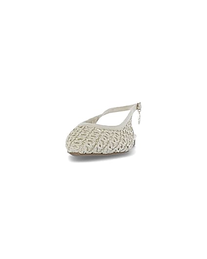 360 degree animation of product Beige woven pumps frame-22