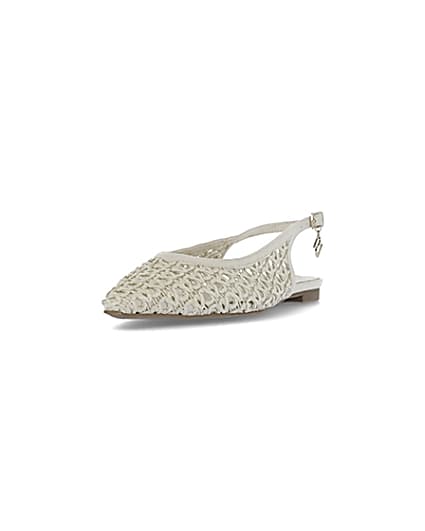 360 degree animation of product Beige woven pumps frame-23