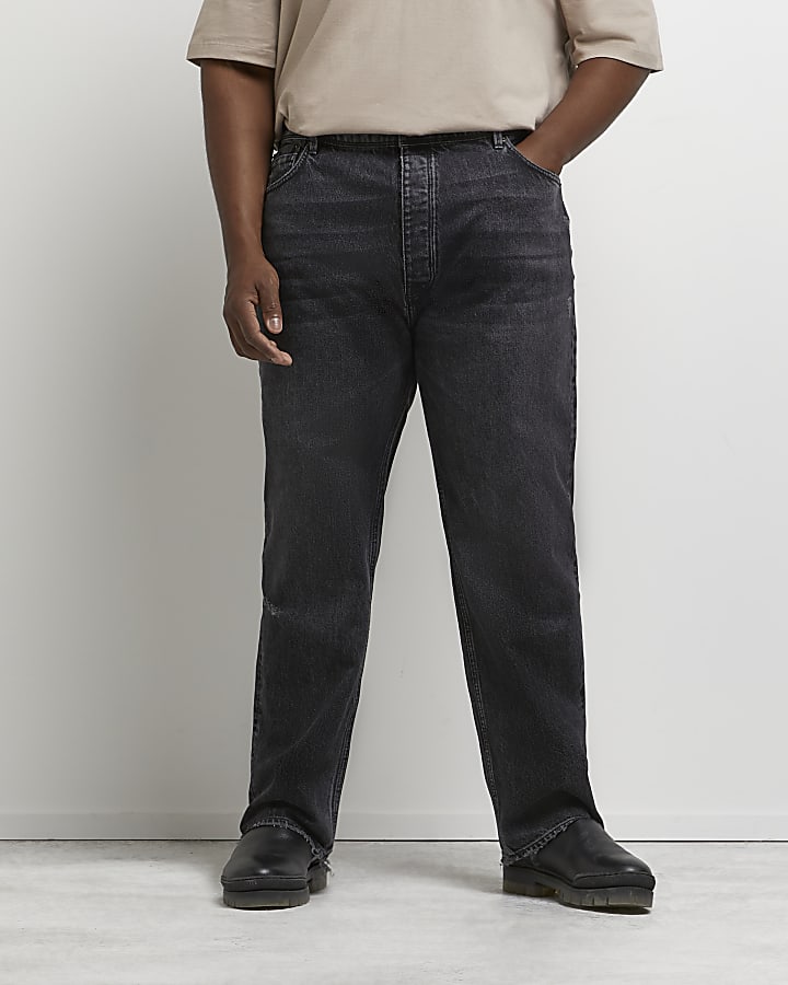 Big & tall black loose fit jeans
