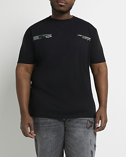Big & Tall black oversized graphic t-shirt