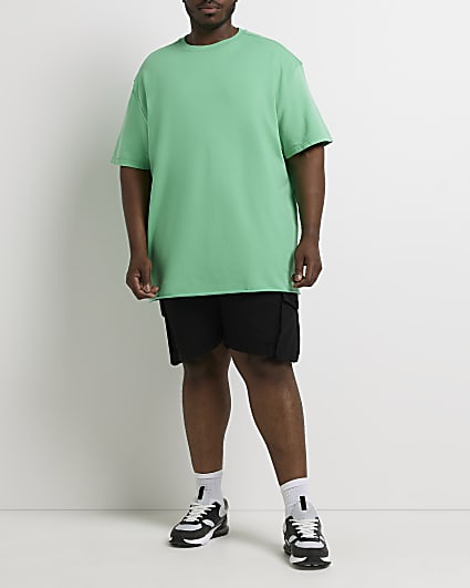 Big & Tall black regular fit cargo shorts