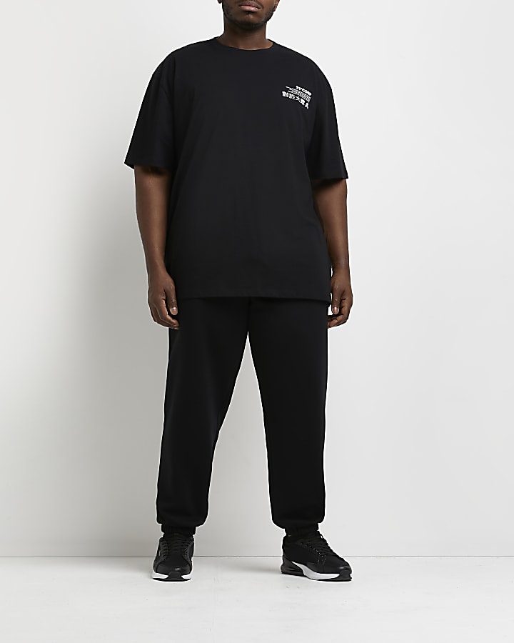 Big & tall black regular fit graphic t-shirt