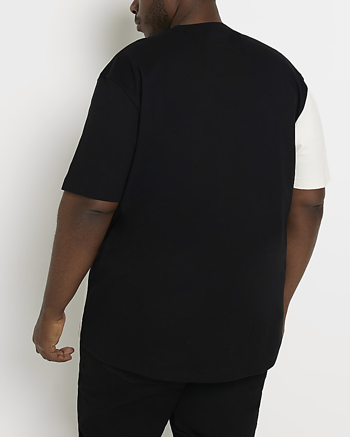 Big & Tall black regular fit stripe t-shirt
