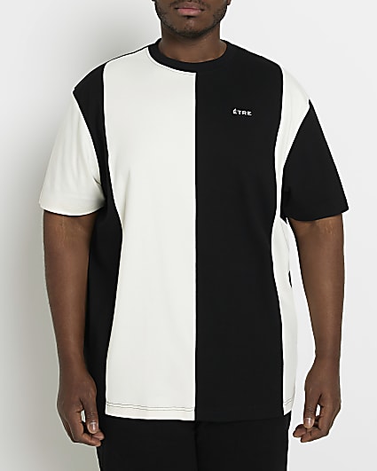 Big & Tall black regular fit stripe t-shirt