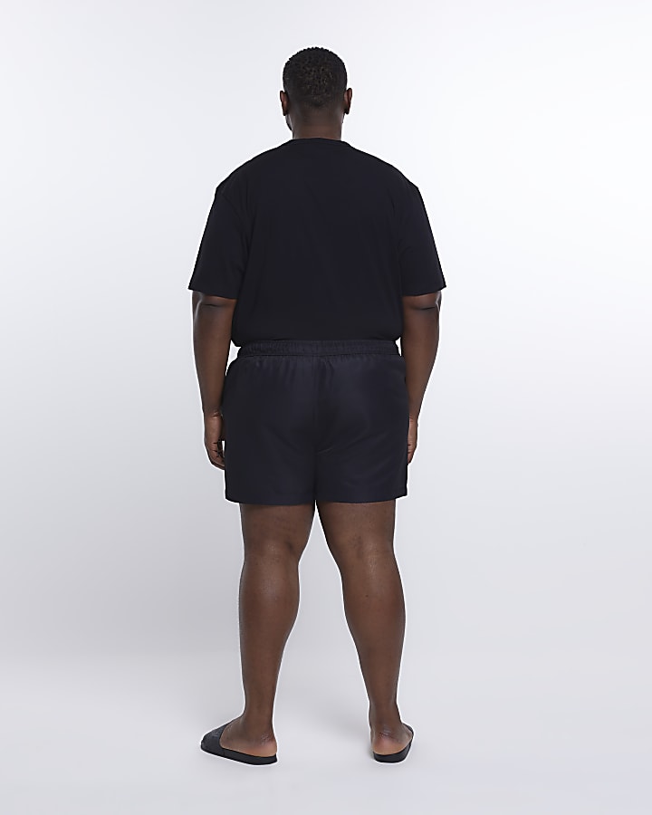 Big & Tall black regular fit swim shorts