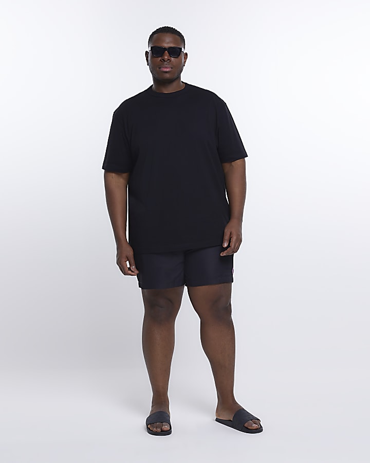 Big & Tall black regular fit swim shorts