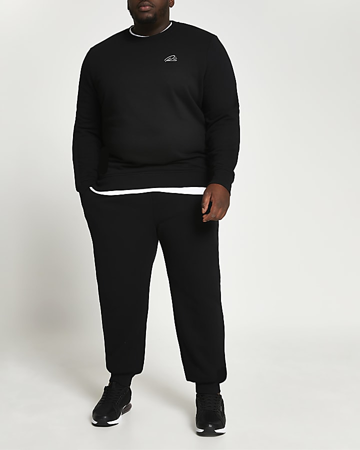 Big & Tall black RI slim fit joggers