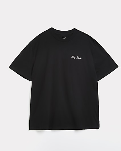 Big & tall black slim fit graphic t-shirt