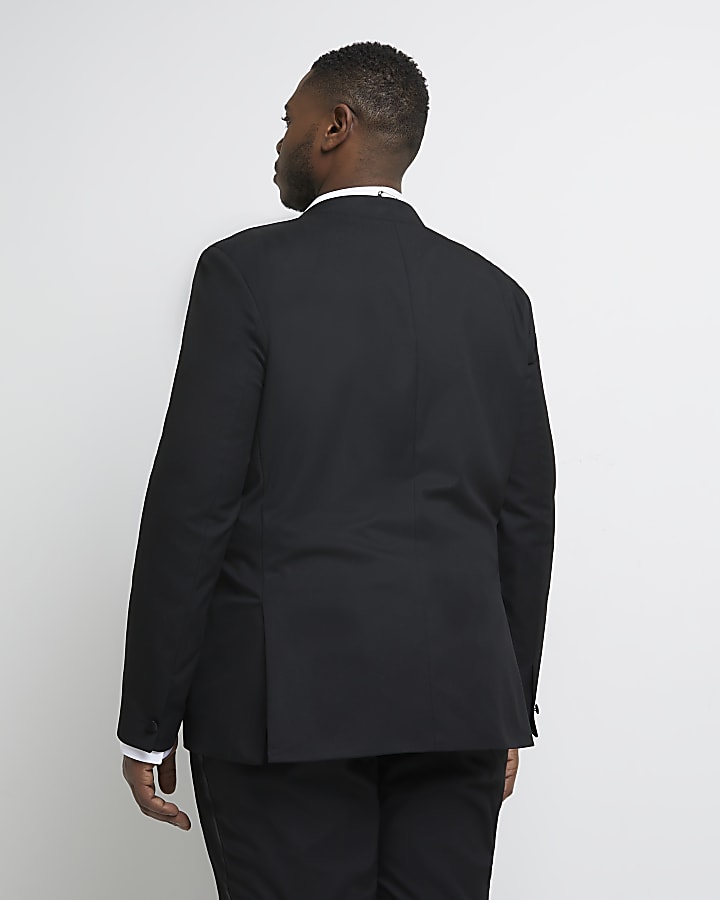 Big & tall black slim fit tuxedo suit jacket